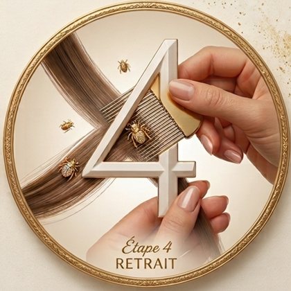 Étape 4 : retrait au peigne fin, mèche par mèche