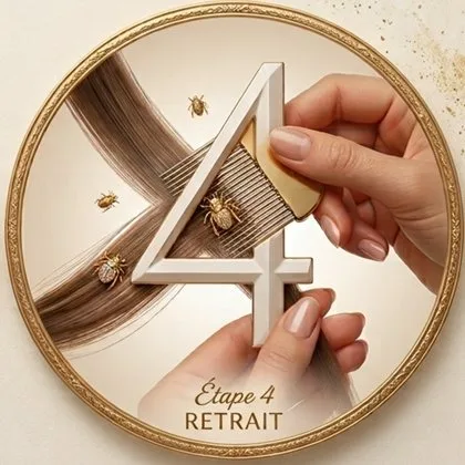 Étape 4 : retrait au peigne fin, mèche par mèche